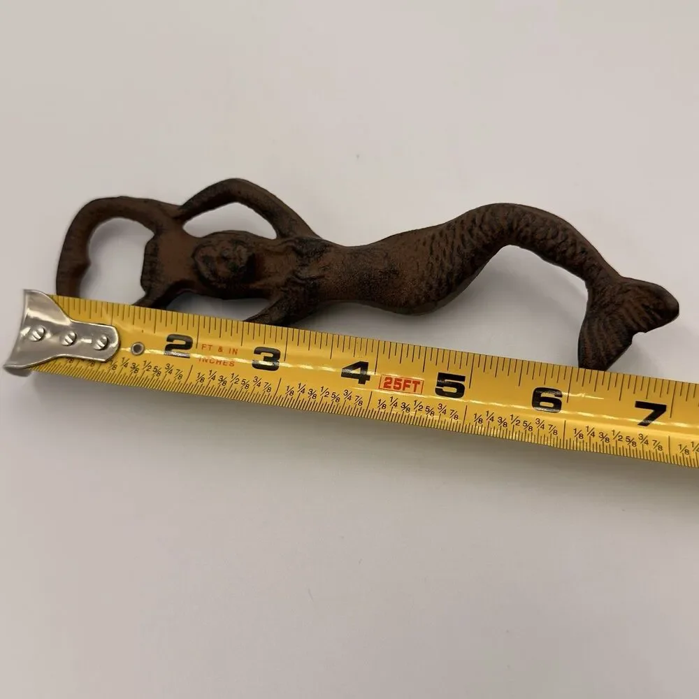 Cast Iron Mermaid Bottle Opener Rustic Nautical Coastal Bar Cart Decor 7